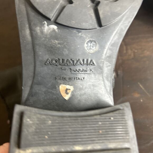 Aquatalia Womens Gray Suede Buckle Block Heels Ankle Boots Shoes Size 10 - Picture 6 of 15